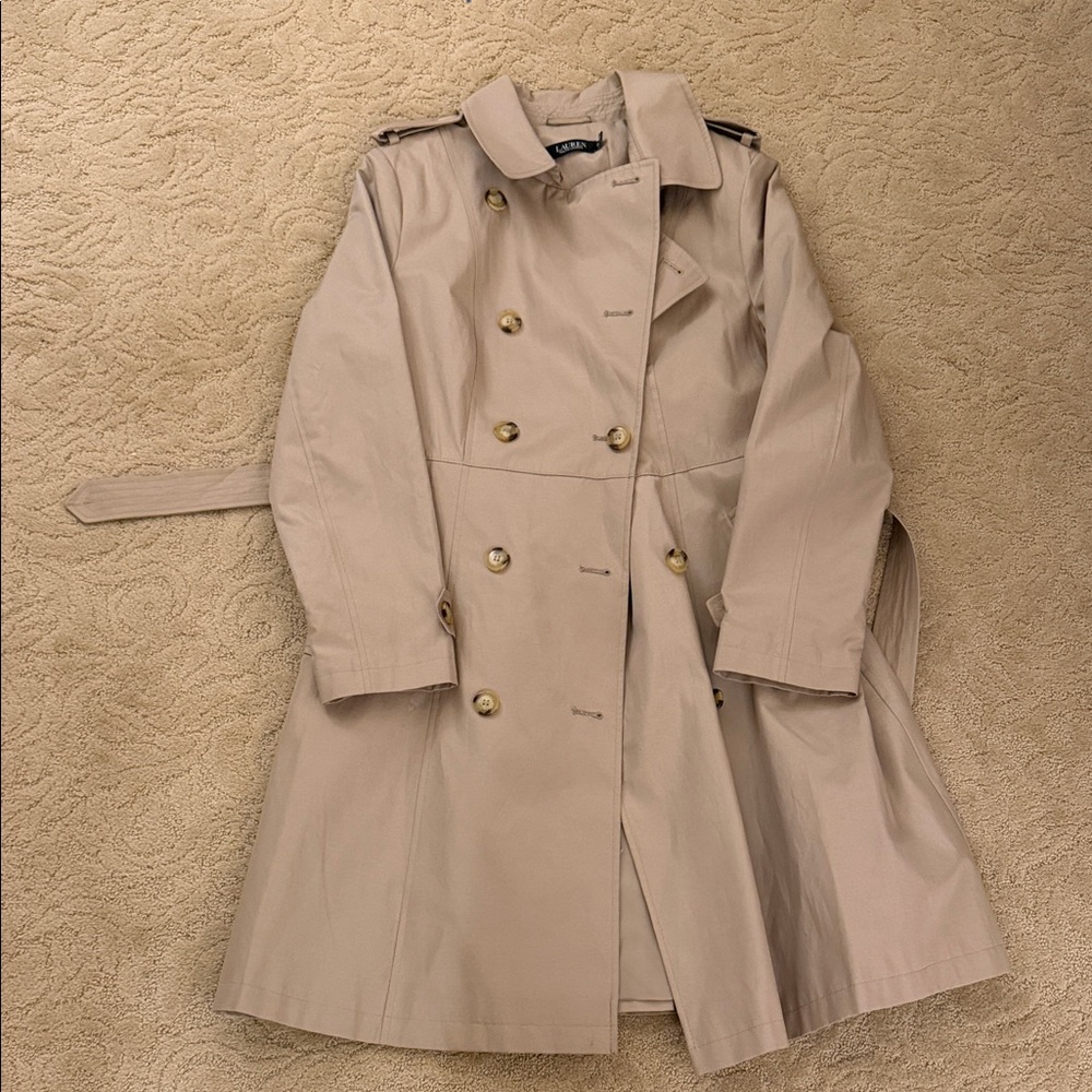 Ralph Lauren Light Tan Double-Breasted Trench Coat